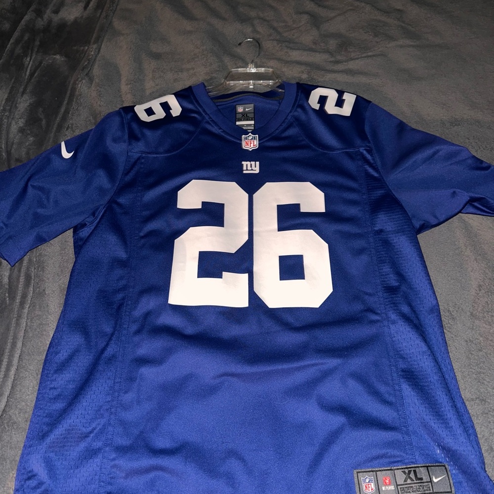 Nike nfl new york giants saquon barkley Blue and White Men's Jersey size xl